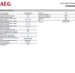 Lave-linge frontal AEG L9FSB945B